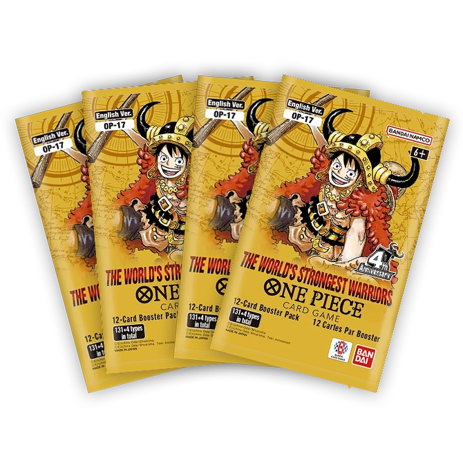 The World's Strongest Warriors [OP-17] x4 Booster Pack Bundle (LIMIT 1 PER CUSTOMER)